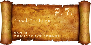 Prodán Timur névjegykártya